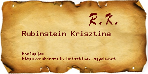 Rubinstein Krisztina névjegykártya